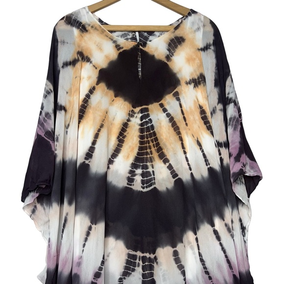 Young Fabulous & Broke Boho Tie-Dye Kaftan in Eggplant Morocco Wash Small/medium - Picture 5 of 14